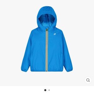 K Way Dark Turquoise Blue Le Vrai Claude Windbreaker Rain Jacket Sz 6